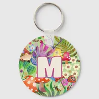 Cute Colorful and Bright Enchanted Woodland Forest Keychain