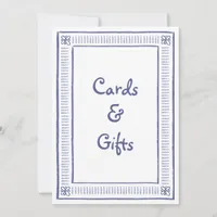 Blue Quirky Hand Drawn Wedding Cards & Gifts Sign