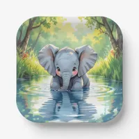 Baby Elephant Themed |  Birthday Party Paper Plates