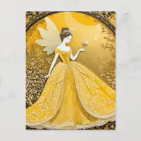 Adorable Yellow Fairy Postcard