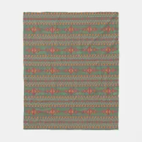 Southwest Sagebrush Green Geometric Design  Fleece Blanket