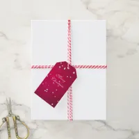 Pretty Snowflakes on Christmas Red Gift Tags