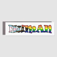 Rainbow Human LGBTQ+ Pride and Support Car Magnet