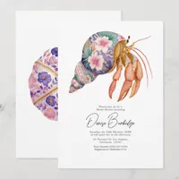 Floral Coastal Beach Nautical Bridal Shower Invitation