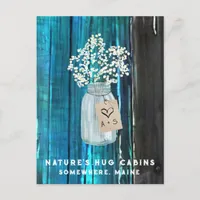 *~*  Distressed AP49 QR Mason Jar Holiday Postcard