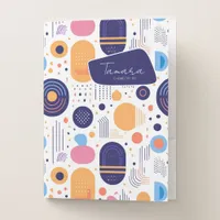 Retro Geometric Abstract Pat#7 Indigo ID1067 Pocket Folder