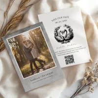 Elegant Swan Photo Save the Date Invitation
