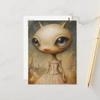 Adorable Alien Fantasy Postcard