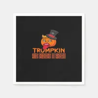 Spooky Trumpkin Halloween Top Hat & Tongue Out– Is Napkins