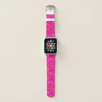 Pretty Orange and Purple Butterfly Pattern  Apple Watch Band