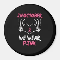 Breast Cancer Awareness Skeleton Heart Women Magnet