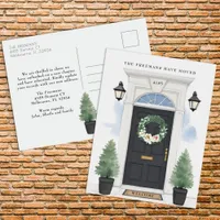 Black Front Door New Address Moving Postcard