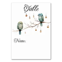 Rustic Woodland Love Birds Celebration Table Number