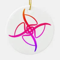 Pink Pinwheel Doodle Mandala #26  Ceramic Ornament