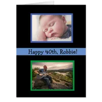 Jumbo Sized Happy Birthday Now and Then Photos Card