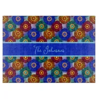 Stained Glass Abstract Red Green Blue Orange Cutting Board