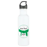 Martial Arts Green Belt Stainless Steel Water Bottle
