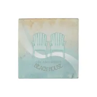 Beach House Adirondack Chairs Aqua Blue ID623 Stone Magnet