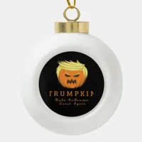 Trumpkin Make Halloween Great Again – Creepy Funny Ceramic Ball Christmas Ornament