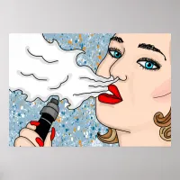 Retro Style Vaping Lady Poster