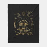 Academia Goblincore Aesthetic Cottagecore Mushroom Fleece Blanket