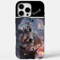 Pirate Ship In Stormy Seas iPhone 16 Pro Max Case