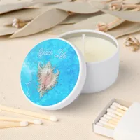 Conch Shell "Beach Life"  Mini Candle Favors