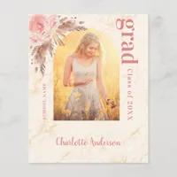 Budget pampas grass blush graduation thank you