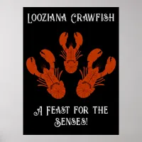 Distressed Travel Cajun Louisiana-Crawfish Feast Poster