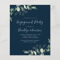 Budget Eucalyptus Engagement Party Invitation