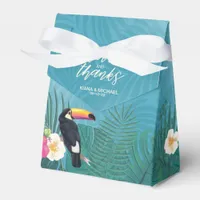 Watercolor Tropical w/Toucan Wedding Teal ID577 Favor Boxes