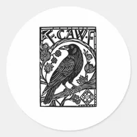 Retro F Caw F Crow Funny Saying Meme Design Classic Round Sticker