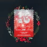 Red Winter Wonderland Sweet Sixteen Birthday Invitation