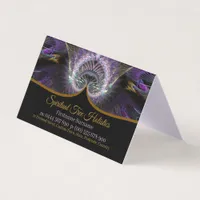 Purple Spiritual Tree Holistic Fractal Art Folded Business Card