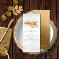 Watercolor Landscape Wedding Menu V2 Autumn ID786