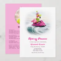 Funny Prosecco Flamingo Beach Bachelorette Weekend Invitation