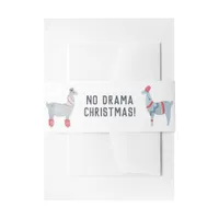 Llama themed Christmas Invitation Belly Band