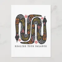 Realize Your Balance Floral Snakes Postcard