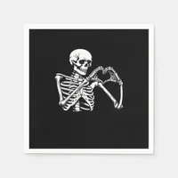 Skeleton Heart Hands Sign Halloween Costume Trendi Napkins