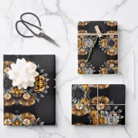 Gold and Sliver Wedding Gift Wrapping Paper Sheets