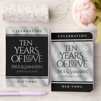 Elegant 10th Tin Wedding Anniversary Celebration Foil Vow Books