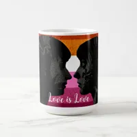 Lesbian Flag with Two Woman Silhouettes  Coffee Mug