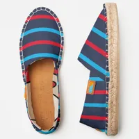 Simple red and blue stripes espadrilles