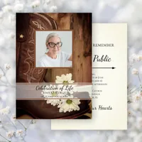 Cowboy Boots Daisies Western Celebration of Life Invitation