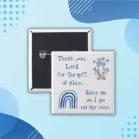 Christian Prayer for kids Blue | Button