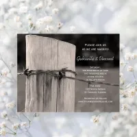 Rural Fence Post Country Ranch Wedding Magnetic Invitation