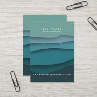 Modern Blue Ocean Waves Earring Display Business Card