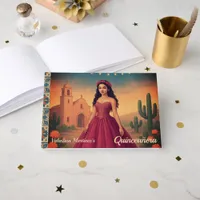 Personalized Vintage Quinceañera Red Dress Guest Book