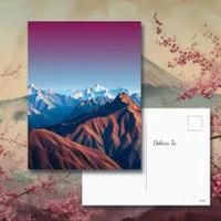 Beautiful Mountain and Purple Sky Postcard