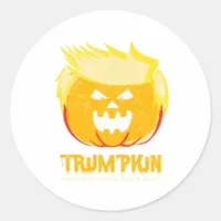 Halloween Trumpkin Funny Classic Round Sticker